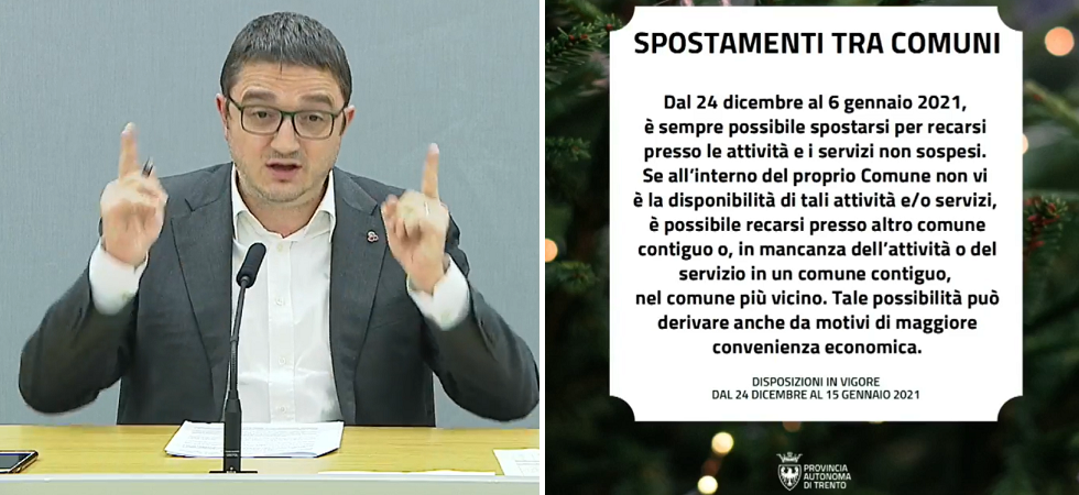 Coronavirus, Fugatti spiega l’ordinanza: “Ok alla messa anche fuori dal Comune, ma questa deve essere un’abitudine frequente”